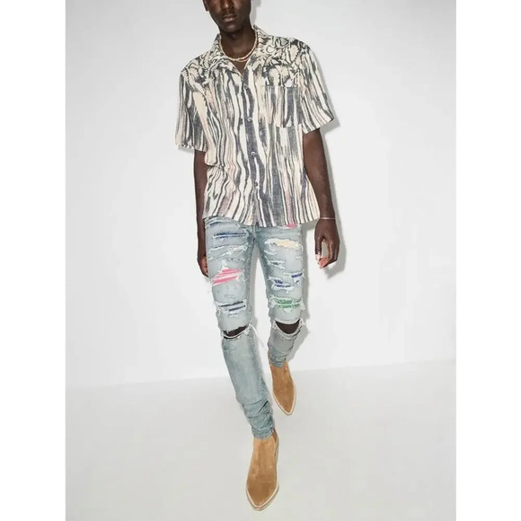 NWT Amiri Rainbow Patch Denim - Picture 6 of 11